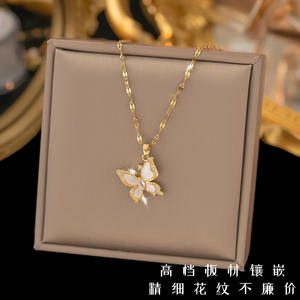 Collar <span class=keywords><strong>de</strong></span> Circonita Brillante Bañado en Oro-Joyerí<span class=keywords><strong>a</strong></span> <span class=keywords><strong>de</strong></span> Moda con Incrustación <span class=keywords><strong>de</strong></span> Circonita Cúbica,Elegante Collar Fino para Mujer - Product Image 4