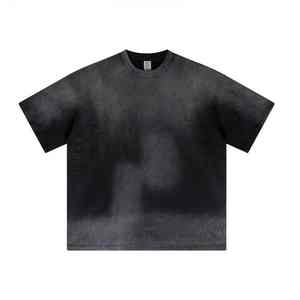 Camiseta vintage con efecto acid wash, algodón, impresión de logotipo personalizado, venta al por mayor, camiseta lisa de alta calidad para hombre. - Product Image 1