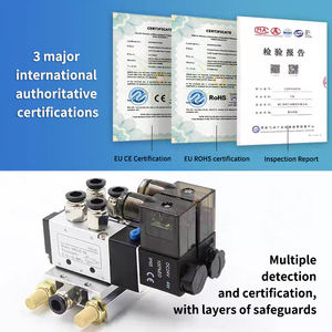 صمام ملف لولبي 4V210-08/4V110-06 خماسي الاتجاهات ثنائي الوضعية بجهد 24 فولت تيار مستمر، صمام هواء عكسي أصلي مع ضمان لمدة سنة للصمامات الهوائية - Product Image 2