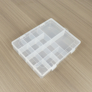 Transparent 14 Compartment Plastic Storage Box For Jewelry Tools Beads Desktop Organizer With Lid 20.7x16.7x3.9cm - Product Image 4