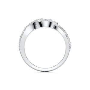 Stonewels Diamond Swirl Anillo de oro rosa Impresionante diseño de remolino original con patrón fluido en un entorno de boda o fiesta - Product Image 3