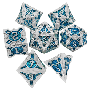 COC RPG DND TRPG Jeu de dés en métal D6 dés carrés multi-faces pour jeux de société Donjons et Dragons et Cthulhu - Product Image 1