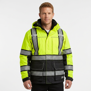 Ropa de Trabajo de Seguridad Reflectante Unisex de Alta Resistencia para Invierno, Personalizada, de Alta Visibilidad, Impermeable, para la Construcción Industrial, con Impresión por Transferencia de Calor - Product Image 1