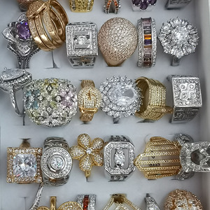 Anillos de Circonia Surtidos con Descuento, Anillos de Circonia Mixtos Sin Deslustre, Joyería Aleatoria Sin Decoloración ni Óxido - Product Image 4