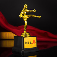 Trophée de Taekwondo en plastique de haute qualité, bon marché et très vendu, impression UV, logo personnalisé, gravure, design portable pour les récompenses sportives