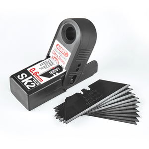 Lame de couteau de commutation de conception spéciale, lame de couteau utilitaire trapézoïdale Laser noir lames de couteau - Product Image 2