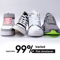 Lacets plats de haute qualité pour baskets AF1 AJ1, en polyester, largeur 8 mm, noir, blanc, colorés, pour chaussures de sport et de basketball