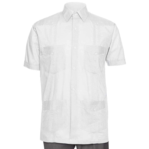 <span class=keywords><strong>Camisa</strong></span> Guayabera de <span class=keywords><strong>Manga</strong></span> <span class=keywords><strong>Corta</strong></span> para <span class=keywords><strong>Hombre</strong></span>, Colección Caballero, Estilo Cubano, Aspecto de <span class=keywords><strong>Lino</strong></span> - Product Image 1