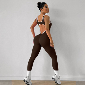 <span class=keywords><strong>Tuta</strong></span> Sportiva da <span class=keywords><strong>Donna</strong></span> Senza Maniche, Senza Cuciture, ad Asciugatura Rapida, <span class=keywords><strong>Aderente</strong></span>, in Spandex/Nylon con Spalline a Y per Fitness e Yoga - Product Image 4