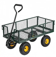 Chariot de jardin à mailles amovibles Côtés convertibles Chariot à outils pour le bois de chauffage Chariot utilitaire à plat en métal Outils agricoles personnalisables OEM