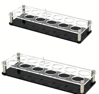 Support de présentation pour verres à shot en acrylique, 12 emplacements, transparent et noir poli, organisateur de boissons pour bar et maison