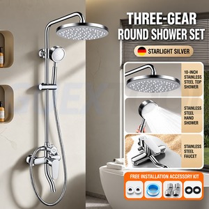 Ensemble de douche complet en acier inoxydable avec pommeau haute pression pour salle de bain domestique - Product Image 4