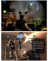 Máquina de juegos de realidad virtual 9D, simulador de tiro VR para interiores, plataforma para caminar en el espacio de octava para parque de atracciones, compras de Metal
