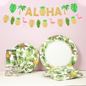 Juego de Decoración Hawaiana Luau Aloha para Fiestas de Verano DAMAI, Juego de Artículos de Mesa con Diseño de Flamencos - Product Image 4