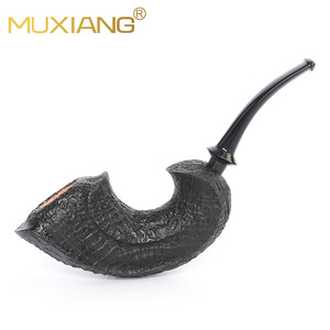 Muxiang Briarwood Smoking Pipe Bent Type 3mm Filter Tobacco Pipe Men's Retro Style Solid Wood Pipe - Product Image 3
