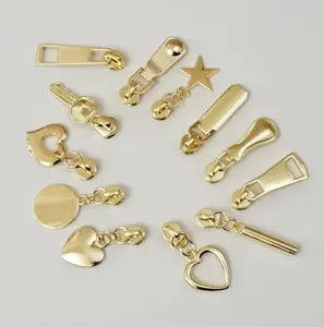 Wholesale 5# Nylon Zipper Slider Metal Fashion New Style Zipper Puller High Quality Zipper Slider for Purse