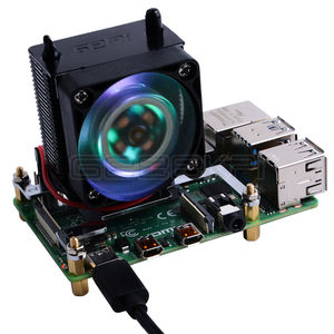 GeeekPi Clear Black Ice Tower Cooling Fan V2.0 Super 7 Warna Lampu Bracket 5-Layer Acrylic Case untuk Raspberry <span class=keywords><strong>Pi</strong></span> 3B+/4B - Product Image 3