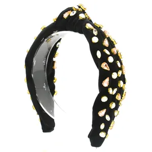 Finestyle-diademas de diseñador para mujer, bandanas con diamantes de imitación, diadema personalizada