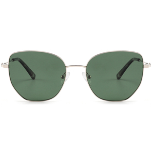 Gafas de Sol Unisex con Marco Metálico y Lentes Verdes con Protección UV400, Diseño Ojo de Gato, Fábrica de Shenzhen - Product Image 1