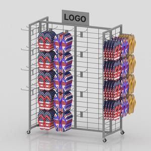 Tùy chỉnh trung tâm mua sắm sắt Dép đứng Rack hiển thị công suất lớn Flip Flop hiển thị đứng Rack với bánh xe - Product Image 4