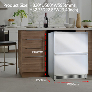Réfrigérateur à tiroirs double compact en acier inoxydable 304 noir pour cuisine extérieure, vente en gros - Product Image 3
