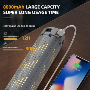 Lampe de travail de camping rechargeable 8000 mAh, support réglable, lumière LED sans fil, lampe torche d'urgence à intensité variable avec trépied télescopique - Product Image 5