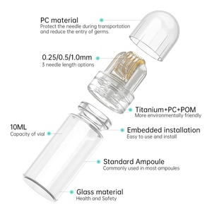 Nuevas Agujas de Titanio Profesionales de 64 Unidades para Cicatrices de la Piel, Longitud de Aguja Seleccionable: 0.25mm, 0.5mm, 1.0mm - Product Image 3