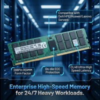 Mémoire DDR5 64 Go 6400 MT/s PC5-51200 2Rx4 RDIMM ECC Registered pour l'entraînement IA, l'informatique haute performance (HPC) et les serveurs DDR5