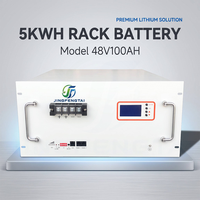 Batterie LiFePO4 48V 100Ah 4.8kWh pour stockage à domicile avec BMS LCD CAN, 6000+ cycles, pour télécommunications et solaire