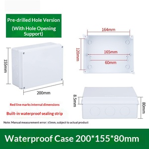 200x155x80mm IP65 <b>Waterproof</b> Junction <b>Box</b> Blank Enclosure No Holes with Built-in Sealing Strip Terminal <b>box</b> - Product Image 6