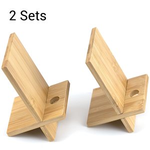 2 gói tre điện thoại di động đứng, điện thoại bằng gỗ chủ Tablet bàn đứng với sạc lỗ, gỗ điện thoại di động bảng bảng đứng - Product Image 6