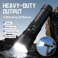 Lampe torche LED rechargeable ABS à zoom, haute intensité, longue portée, laser blanc, pour la chasse en extérieur, avec affichage