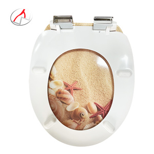 Ba bên in UF nhà vệ sinh chỗ ngồi <span class=keywords><strong>WC</strong></span> chỗ ngồi với bản lề mạnh mẽ hoa urê nhà vệ sinh chỗ ngồi in - Product Image 5