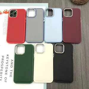 Trendy Leather Phone Case with Plated Lens Skin Funda de Cuero for iPhone 12, 13, 14 Best Quality cases per celular