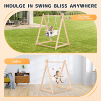 Chaise suspendue d'intérieur extra confortable avec support, siège en bois pliable pour salon ou chambre à coucher pour bébés