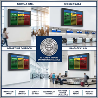 Terminal FIDS Profesional OEM Personalizado para Montaje en Pared, Sistema de Pantalla LCD Integrado 4K con CMS para Información de Vuelos en Aeropuertos y Metro