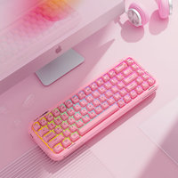 Modo de conexión BT 86 teclas 2,4G Teclado inalámbrico con cable de tres modos Teclado portátil de membrana de oficina Teclado recargable