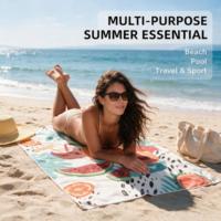 Serviettes de plage personnalisées en gros avec logo, séchage rapide, imprimées sur mesure, sans sable, en microfibre