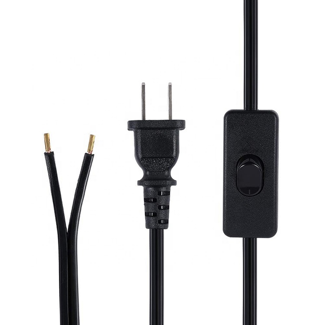 US 2 Prong Polarized Hanging Light Power Cord Salt Lamp Power Cord with 303 Switch