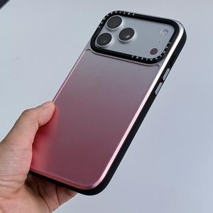 Custodia per cellulare A9 di lusso con bordo sfumato metallizzato <span class=keywords><strong>a</strong></span> contrasto per 18/17 Pro, materiale scanalato interno/esterno 360 - Product Image 4