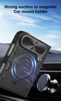 Coques de téléphone magnétiques à rotation 360° pour iPhone DUO, étui arrière robuste avec protection coulissante pour objectif d'appareil photo, coque de téléphone