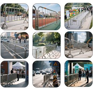 Barreras de Control de Multitudes de Acero Galvanizado de Fácil Montaje, Vallas Temporales para Uso en Escenarios de Conciertos - Product Image 2