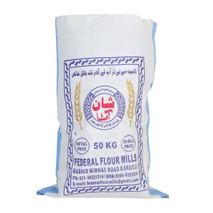 Bolsas tejidas de polipropileno pp para granos, harina de arroz, plástico blanco de alta calidad, 25kg, 50kg