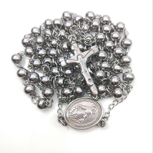 <span class=keywords><strong>Rosario</strong></span> in Acciaio Inossidabile con Perline, <span class=keywords><strong>Collana</strong></span> Religiosa Cattolica con Croce, Placcatura in <span class=keywords><strong>Oro</strong></span> e Argento - Product Image 5