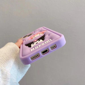 Linda base de maquillaje 3D de dibujos animados de silicona funda para teléfono móvil para iPhone 15 14 13 12 11 Pro Max elegante y de moda - Product Image 6