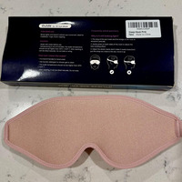 Masque de sommeil pour dormeur latéral 3D masque contour des yeux 100% bloquant la lumière bandeau couverture des yeux doux confort ombre des yeux couleur noire