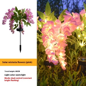 IP65 impermeable pequeña lámpara <span class=keywords><strong>LED</strong></span> <span class=keywords><strong>Solar</strong></span> para exteriores linterna de glicinia simulada para jardín patio iluminación decorativa clima - Product Image 6