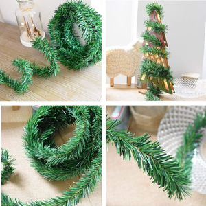 Guirlande artificielle en pin Meng Weihe, 5 m, fil PVC vert, pour décorations de maison et de mariage - Product Image 3