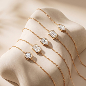Bracelet en or massif RINNTIN LBB avec diamant de laboratoire taille marquise, réglable, certifié IGI, chaîne minimaliste, bijoux - Product Image 3