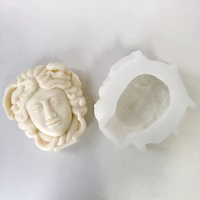 J1178 Produit populaire Serpent Cheveux Figure Bougies de cire Moule en silicone Sculpture grecque Visage Méduse Buste Moule à bougie